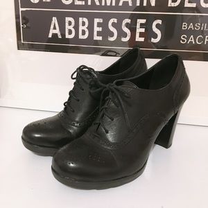 Franco Sarto Leather Oxford Platform Heels